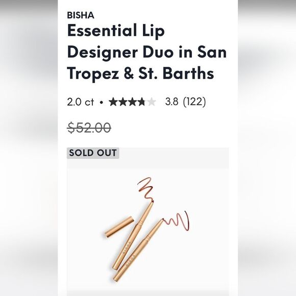 BISHA Essential Lip Designer Duo in San Tropez & St. Barths NEW MSRP $52 Mauve - Picture 5 of 7